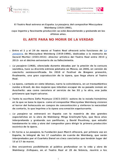 «La pasajera» de Mieczysław Weinberg en estreno en el Teatro Real de Madrid