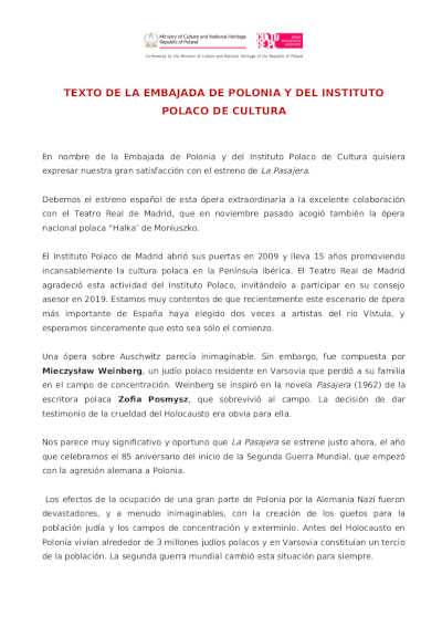 «La pasajera» de Mieczysław Weinberg en estreno en el Teatro Real de Madrid