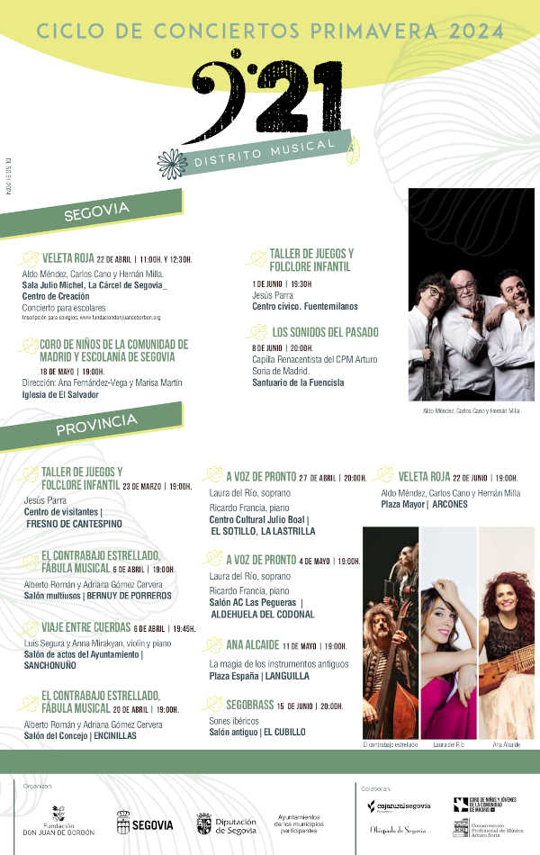 La edición primavera de «921 Distrito Musical» programa 13 actuaciones en Segovia