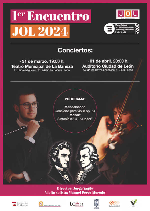 Fundación Eutherpe presenta los conciertos de la JOL en La Bañeza y Auditorio Ciudad de León