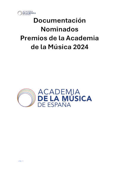 Seleccionados los 200 finalistas de entre las 2.629 candidaturas a los Premios de la Academia de la Música de España