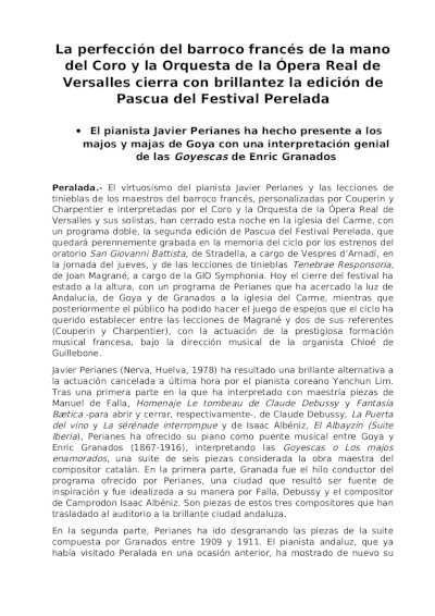 El Coro y la Orquesta de la Ópera Real de Versalles cierran con brillantez la edición de Pascua del Festival Perelada