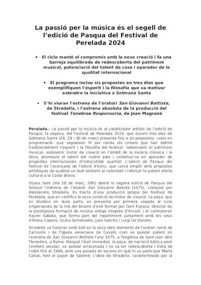 La pasión por la música es el sello de la edición de Pascua del Festival de Perelada 2024