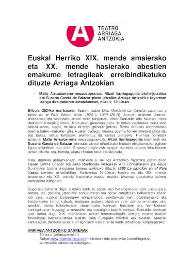 Un concierto reivindica la figura de las letristas de canciones de finales del XIX y principios del XX en el País Vasco