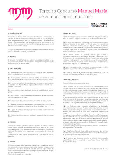En marcha la tercera edición del Concurso Manuel María de Composiciones Musicales