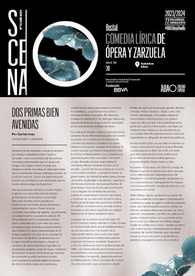 Juan Jesús Rodríguez y Graciela Moncloa protagonizan una Gala Lírica de Ópera y Zarzuela en ABAO Bilbao Opera Juan Jesús Rodríguez y Graciela Moncloa protagonizan una Gala Lírica de Ópera y Zarzuela en ABAO Bilbao Opera