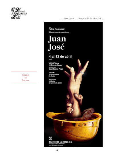 «Juan José», la sobrecogedora ópera de Sorozábal, regresa al Teatro de la Zarzuela
