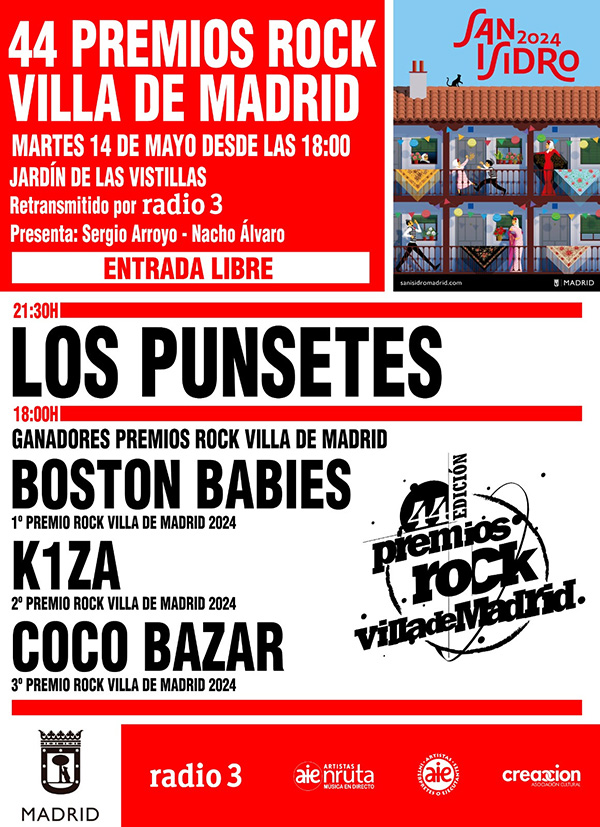 Boston Babies, K1ZA y Coco Bazar, ganadores de la XLIV edición de los Premios Rock Villa de Madrid