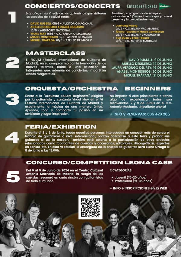 El VI Festival Internacional de Guitarra de Madrid reúne grandes maestros, intérpretes y numerosas actividades
