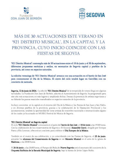 Más de 30 actuaciones este verano en «921 Distrito Musical», en la Capital y la provincia