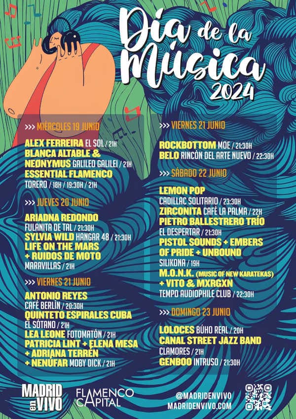 El Día de la Música 2024 se celebra en las salas de Madrid en vivo con 20 conciertos