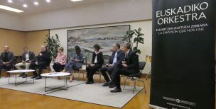 Euskadiko Orkestra se rodea de grandes artistas vascos en un nuevo álbum de Gabriel Erkoreka Rueda de prensa de prensentación del álbum