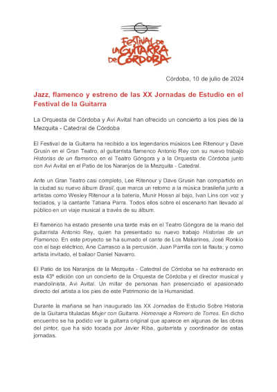 Jazz, flamenco y estreno de las XX Jornadas de Estudio en el Festival de la Guitarra