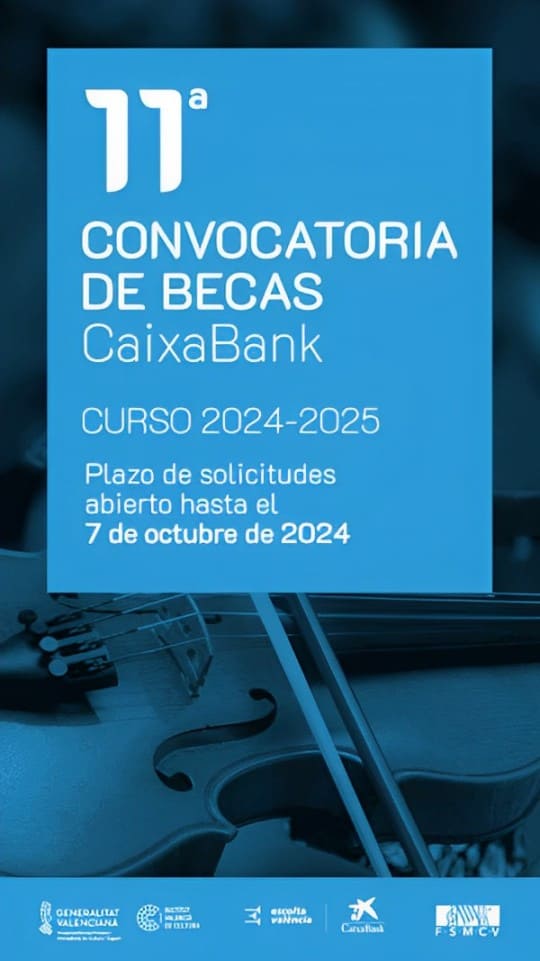 Caixabank, FSMCV y el IVC lanzan la 11º edición del programa de becas para alumnos de escuelas de música