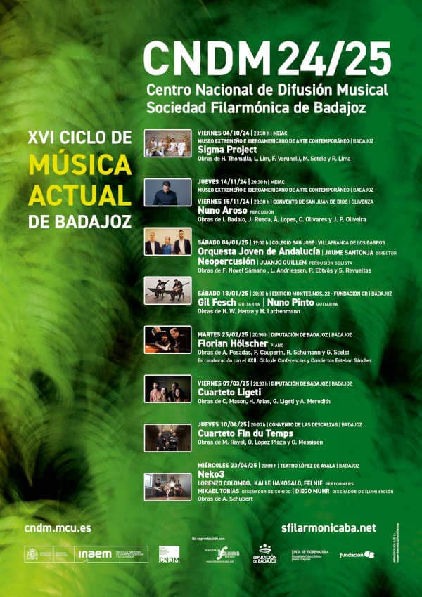 El CNDM presenta la XVI edición del ciclo de Música Actual de Badajoz con 14 estrenos