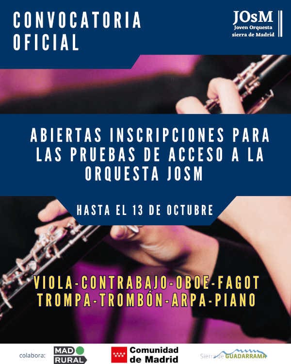 Nuevo Plazo: La Joven Orquesta sierra de Madrid convoca Pruebas de Acceso y lanza su Nueva Temporada 24/25