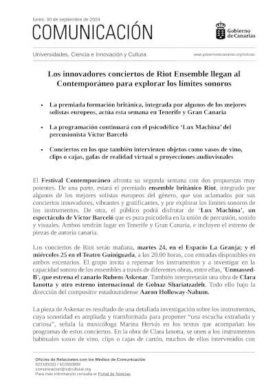 Dos innovadoras propuestas, esta semana en el Contemporáneo: Riot Ensemble y Vícto Barceló