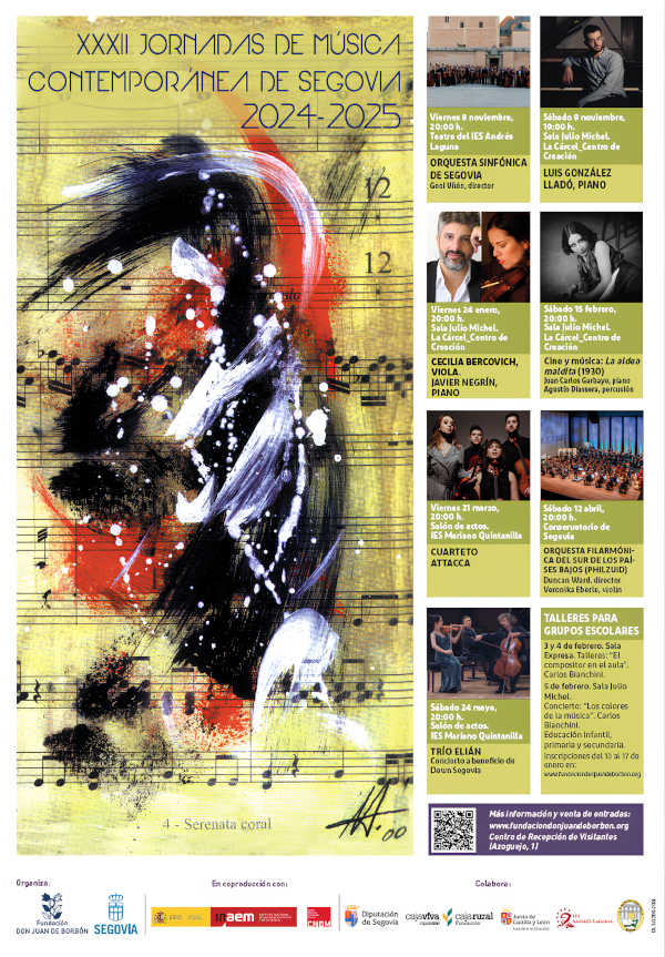 El CNDM y la Fundación Don Juan de Borbón presentan la XXXII edición de las Jornadas de Música Contemporánea de Segovia