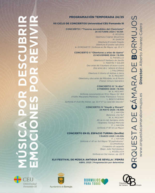 La Orquesta de Cámara de Bormujos recupera dos oberturas inéditas de Manuel García y José Palomino