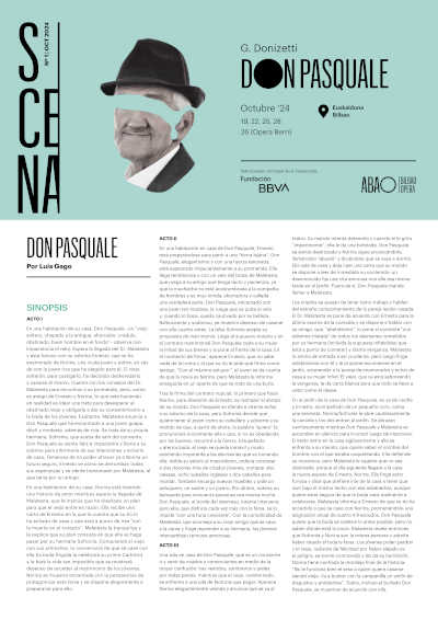 ABAO Bilbao Opera inaugura la 73º temporada con Don Pasquale, y el estreno de una nueva producción ABAO Bilbao Opera inaugura la 73º temporada con Don Pasquale, y el estreno de una nueva producción