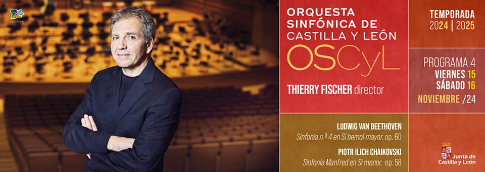 La Orquesta Sinfónica de Castilla y León dirigida por Thierry Fischer ofrecerá esta semana dos sinfonías de Beethoven y Chaikovski