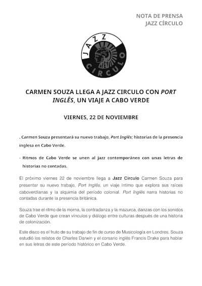 Carmen Souza llega a Jazz Círculo con Port Inglés, un viaje a Cabo Verde