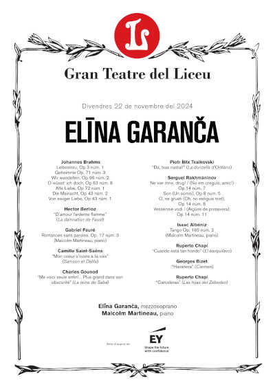 Elīna Garanča, la excelencia vocal en un recital extraordinario en el Gran Teatre del Liceu