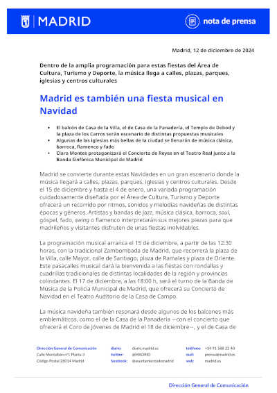 Descubre la magia de la Navidad en Madrid, donde la música y la fiesta se unen para crear una experiencia inolvidable.
