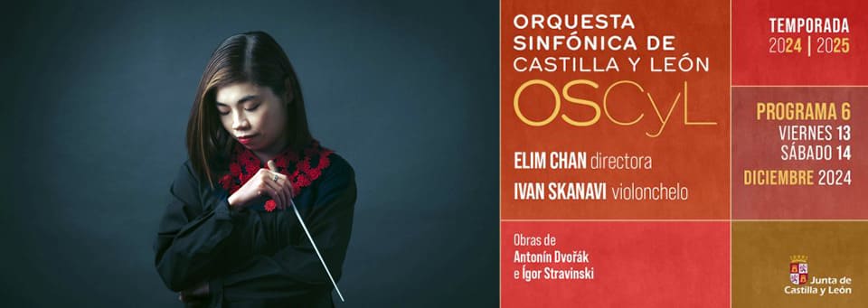 La Orquesta Sinfónica de Castilla y León, bajo la dirección de Elim Chan, presenta esta semana obras de Dvořák y Stravinski.