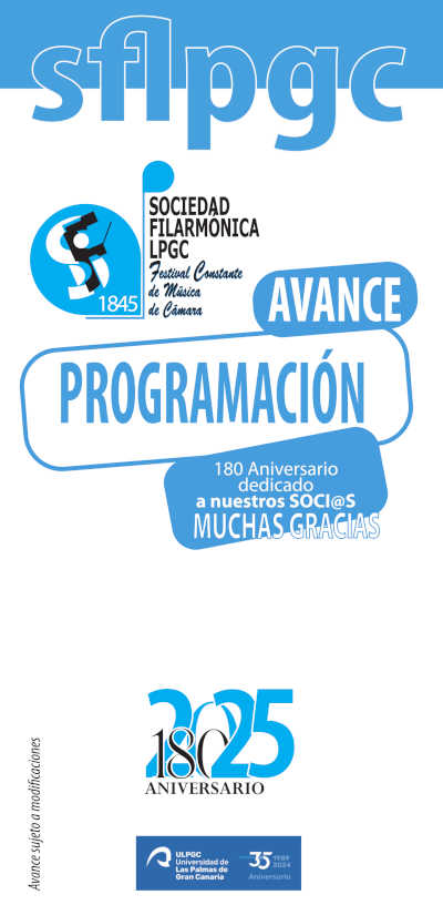180 aniversario de la Sociedad Filarmónica de Las Palmas de Gran Canaria, una institución destacada en la escena musical canaria.
