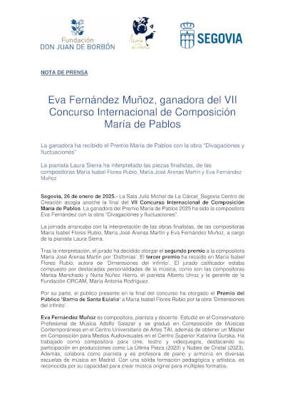 Eva Fernández Muñoz, ganadora del VII Concurso Internacional de Composición María de Pablos, es una figura clave en la música contemporánea.