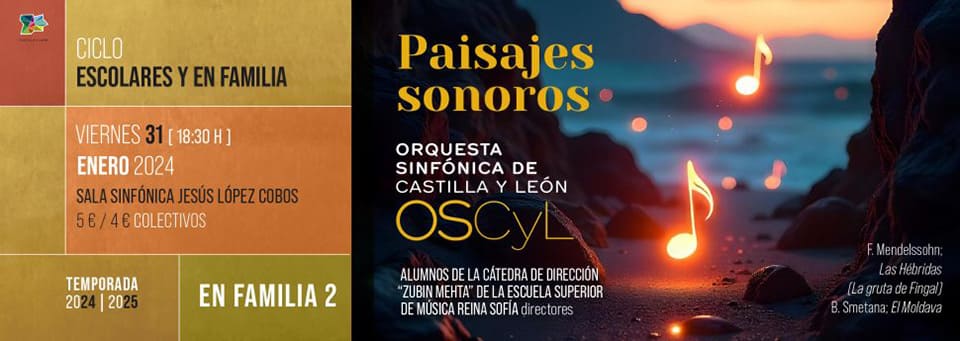 Descubre "Paisajes Sonoros", un concierto gráfico de la Orquesta Sinfónica de Castilla y León, ideal para disfrutar en familia.