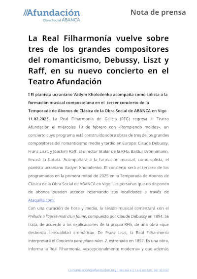 La Real Filharmonía te invita a disfrutar de las obras maestras de Debussy, Liszt y Raff. Vive la emoción del romanticismo en cada nota.