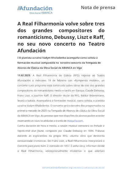 La Real Filharmonía te invita a disfrutar de las obras maestras de Debussy, Liszt y Raff. Vive la emoción del romanticismo en cada nota.