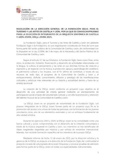 La OSCyL Joven lanza la convocatoria para 109 plazas en la Temporada 2025. Únete a un entorno profesional y enriquecedor.