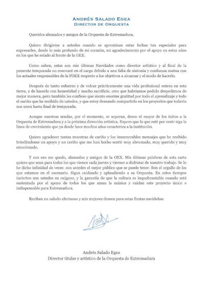 La Orquesta de Extremadura ha nombrado a Roberto Forés Veses como su nuevo director titular y artístico, marcando una nueva etapa en su trayectoria musical.