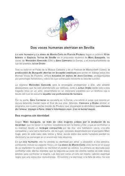 Dos voces humanas llegan a Sevilla para ofrecer una experiencia única. Descubre la magia de la música en un evento inolvidable en la ciudad.