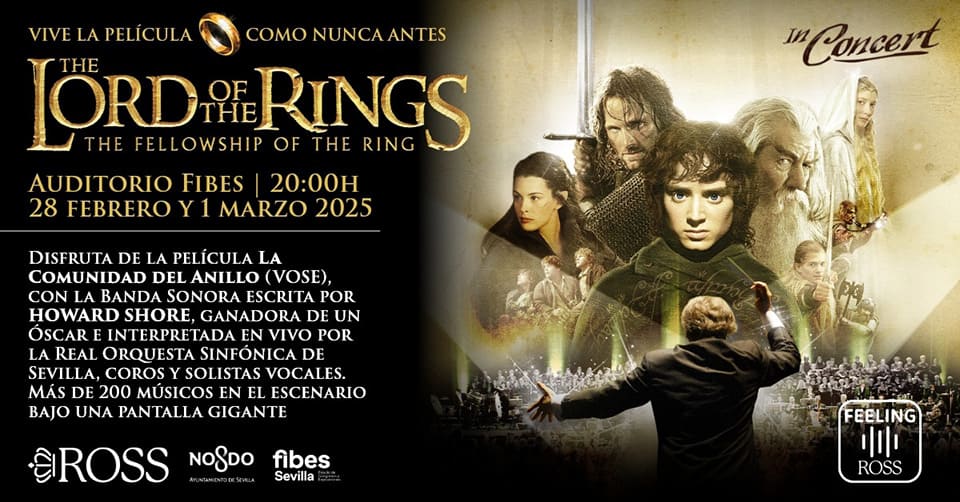 La ROSS te invita a celebrar el Puente de Andalucía con un concierto y la proyección de El Señor de los Anillos. La ROSS te invita a celebrar el Puente de Andalucía con un concierto y la proyección de El Señor de los Anillos.