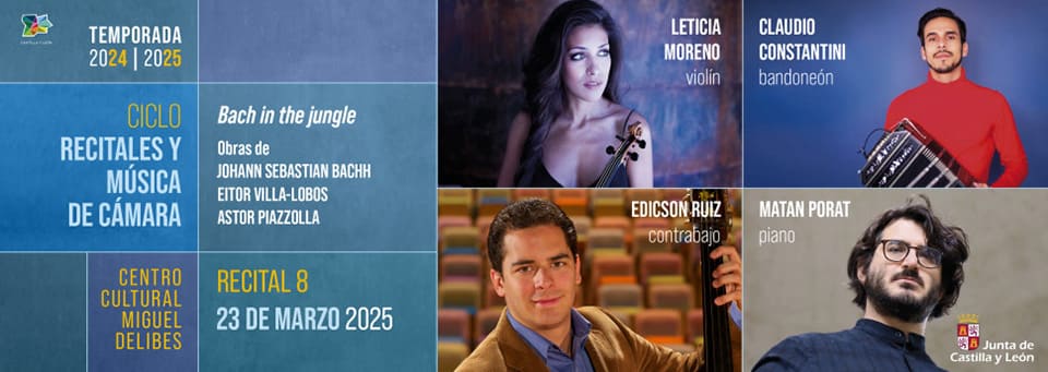 Recital en el Centro Cultural Miguel Delibes con Leticia Moreno, Claudio Constantini, Edicson Ruiz y Matan Porat este domingo en Valladolid. Recital en el Centro Cultural Miguel Delibes con Leticia Moreno, Claudio Constantini, Edicson Ruiz y Matan Porat este domingo en Valladolid.