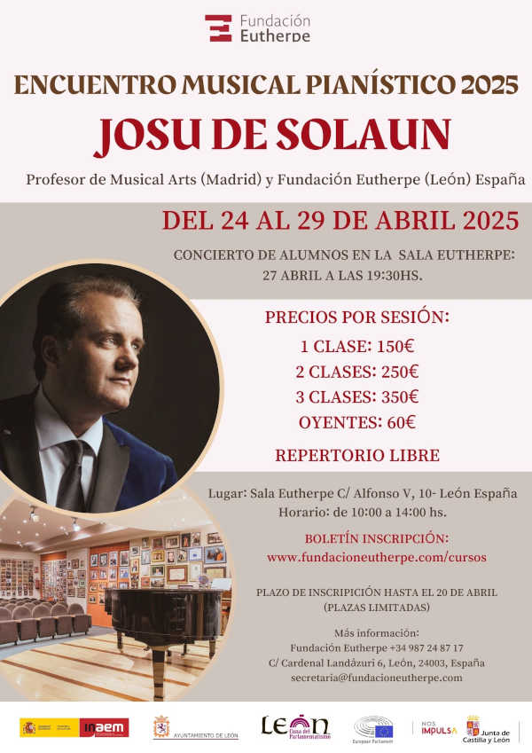 Clases magistrales con el maestro Josu De Solaun en la Fundación Eutherpe