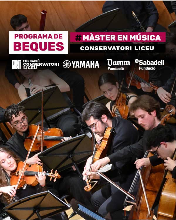 Convocatoria abierta al Fondo de Becas de la Fundación Conservatori Liceu para estudios de Máster en Música. Oportunidad de apoyo académico.