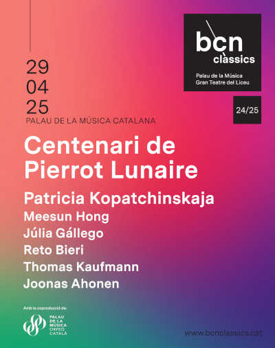 Conmemoración del centenario de Pierrot Lunaire de Schönberg en el Palau de la Música Catalana
