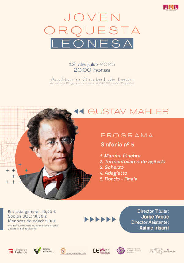 La Joven Orquesta Leonesa se enfrenta al monumental reto de la Sinfonía nº 5 de Mahler en el Auditorio Ciudad de León