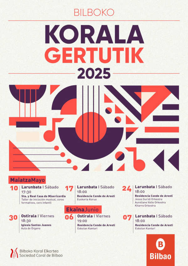 El Ayuntamiento de Bilbao y la Sociedad Coral de Bilbao presentan la novena edición del ciclo Bilboko Korala Gertutik