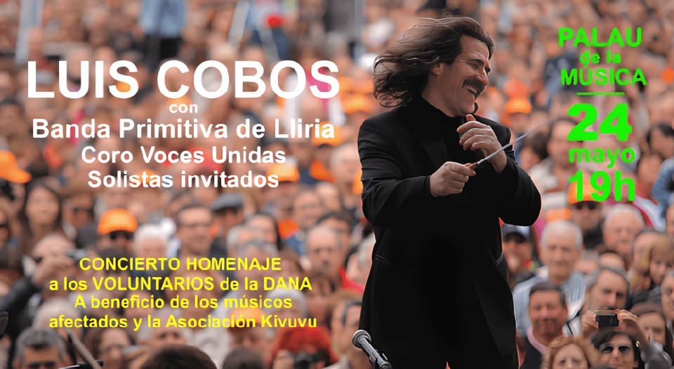 El Palau de la Música acoge un espectacular concierto solidario de Luis Cobos con la Primitiva de Llíria
