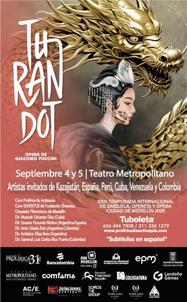 Destacada participación de 3 artistas españoles en la Temporada Internacional de Zarzuela y Ópera Ciudad de Medellín 2025