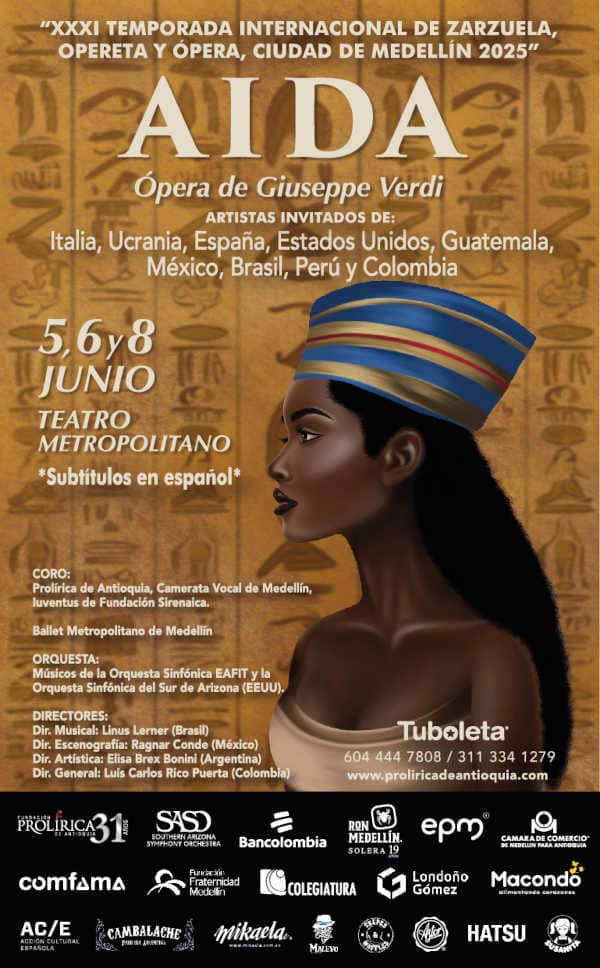 Destacada participación de 3 artistas españoles en la Temporada Internacional de Zarzuela y Ópera Ciudad de Medellín 2025