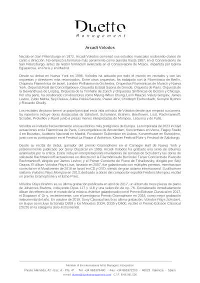 El virtuoso Arcadi Volodos clausura el Ciclo IMPACTA con un recital único en Madrid