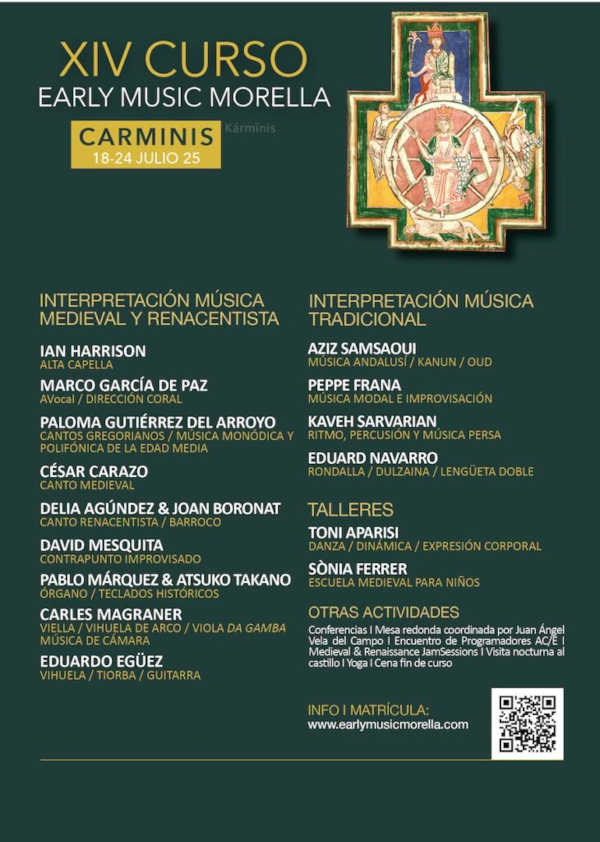 Early Music Morella conmemorará aniversarios del Monasterio de Montserrat y de Giovanni Pierluigi da Palestrina