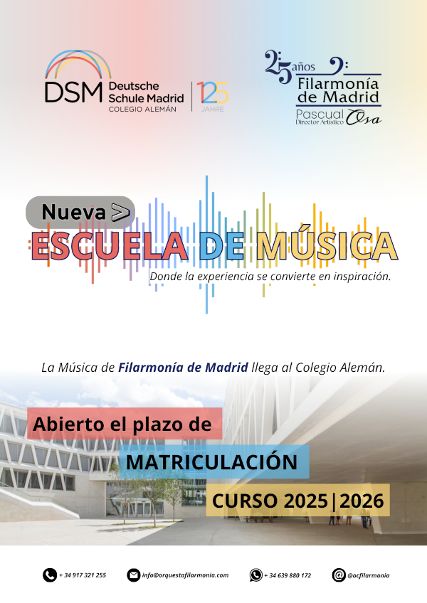 Filarmonía de Madrid traslada su Escuela de Música al Colegio Alemán: Una nueva etapa para al educación musical en Madrid